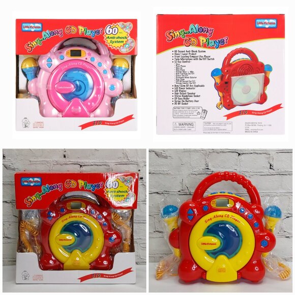 'LITTLE VIRTUOSO' SING~ALONG CD PLAYER DUAL MICROPHONES PINK KARAOKE SYSTEM - Picture 10 of 15